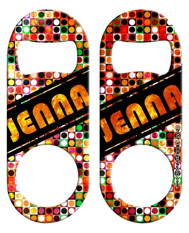 Cheap โ Bars Add Your Name - Mini Bottle Opener With Retractable Reel - Grungy Retro Dots ๐ 4 Cheap โ Bars Add Your Name - Mini Bottle Opener With Retractable Reel - Grungy Retro Dots ๐ - Image 4